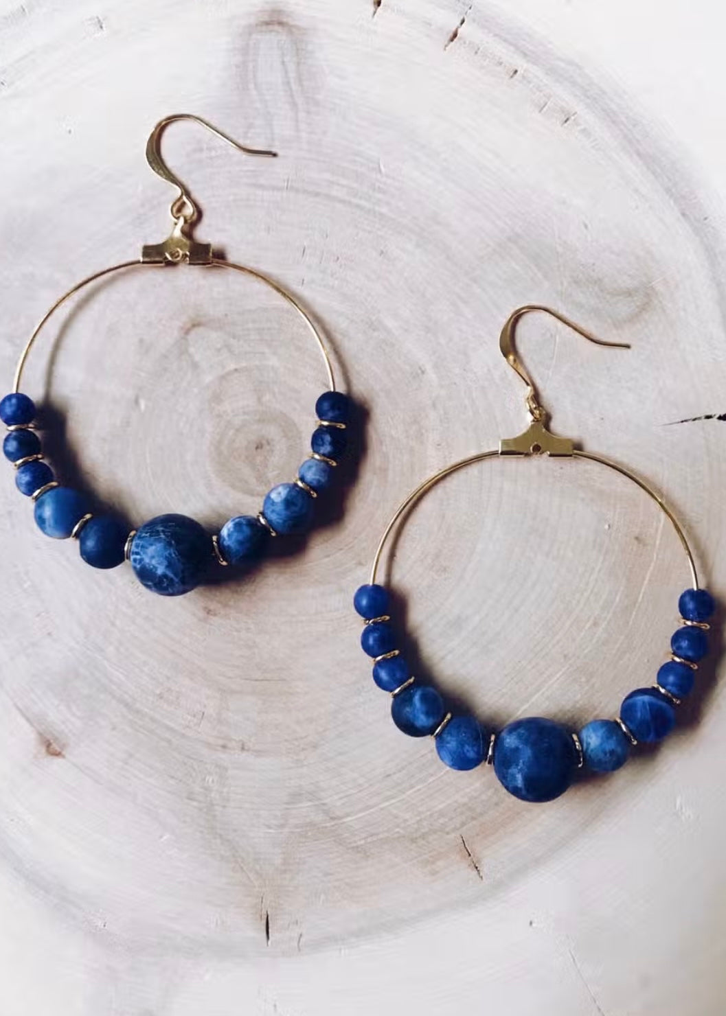 Blue Gemstones Cecelia Earrings - Farm Town Floral & Boutique