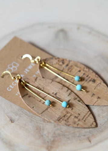 Genuine Turquoise Bead Earrings - Farm Town Floral & Boutique