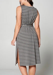 PLUS Stripe Midi Dress