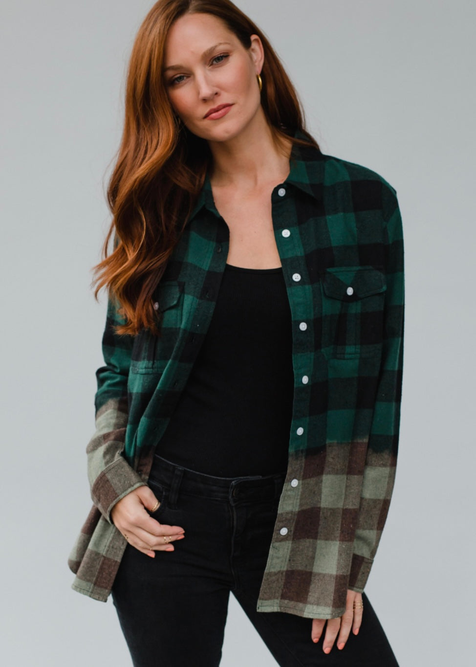 Christmas Greens Faded Flannel - Farm Town Floral & Boutique