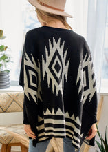 Load image into Gallery viewer, Black Cream Aztec Shawl - Farm Town Floral &amp; Boutique
