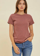 Load image into Gallery viewer, Earthy Mauve Slub Tee - Farm Town Floral &amp; Boutique

