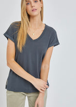 Load image into Gallery viewer, Slate Simple Vneck Tee - Farm Town Floral &amp; Boutique
