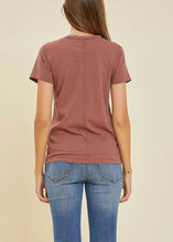 Load image into Gallery viewer, Earthy Mauve Slub Tee - Farm Town Floral &amp; Boutique
