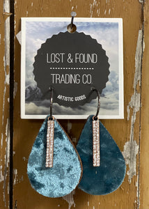 Blue Velvet Earrings - Farm Town Floral & Boutique