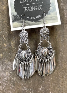 Silver Antique Chandelier Earrings - Farm Town Floral & Boutique