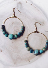 Load image into Gallery viewer, Cecelia Gemstone Hoops - Farm Town Floral &amp; Boutique
