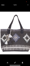Load image into Gallery viewer, Gray Skies Woven Handbag - Farm Town Floral &amp; Boutique
